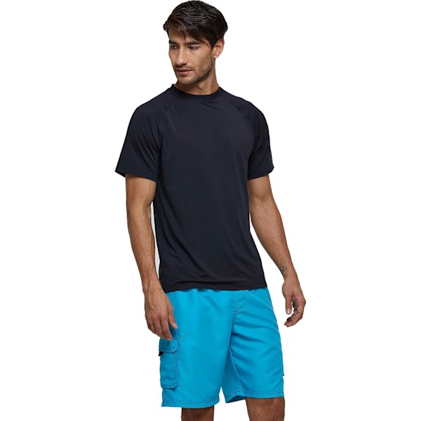 Herre kortærmet hurtigtørrende badetop surf UV solbeskyttelse badedragt (sort)M sort black m