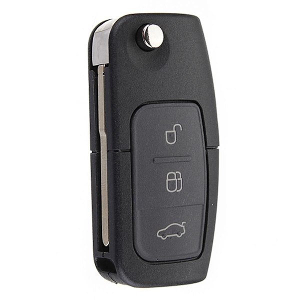 3 knapper foldbar fjernbetjening nøgle 433MHz 4D63 80Bit til Focus Mondeo Fiesta Galaxy FOB-etui {DB} Sort Black