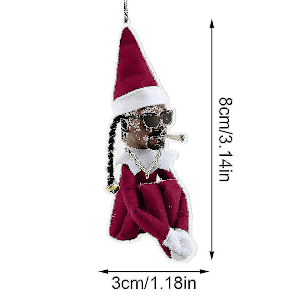 Jultomte leksak bordsdekoration fylld nyår Snoop On A Stoop mjuka miniatyrmodeller 2st-gul-rosa N