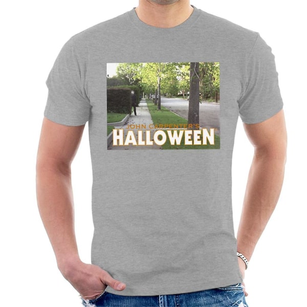 Halloween Michael Myers bakom Bush T-shirt för män