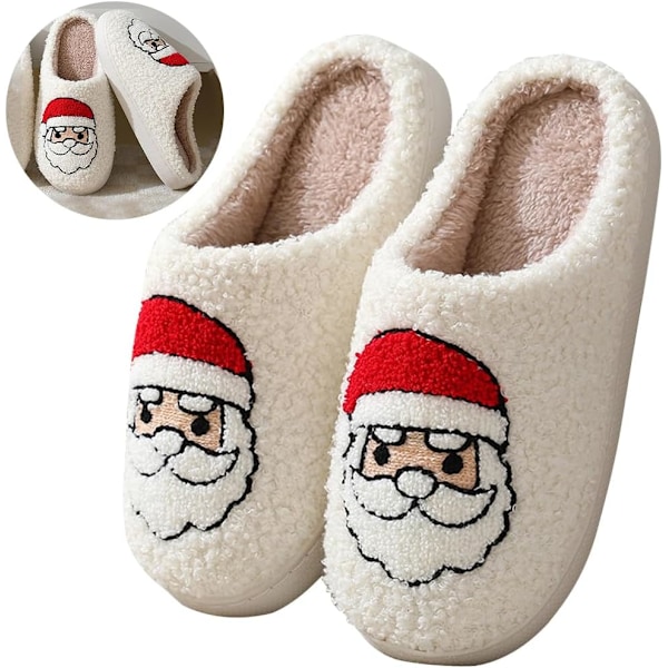 Varma och bekväma julälgplyschtofflor för sovrummet Red Santa C 42/43 EU