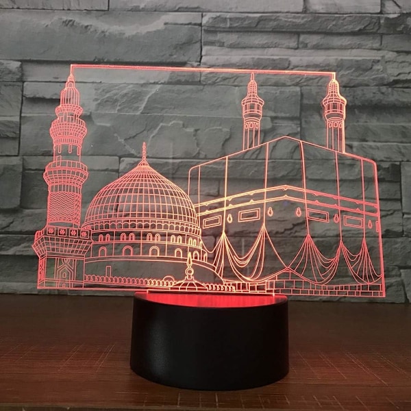 Kreatiivinen 3D islamilainen linna yövalo 16 väriä vaihtuu US