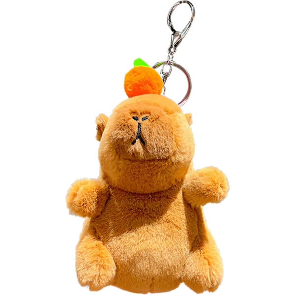 Laulava Capybara plyysiavainperä - luova musiikkipehmolelu riipus, reppukoriste Brun
