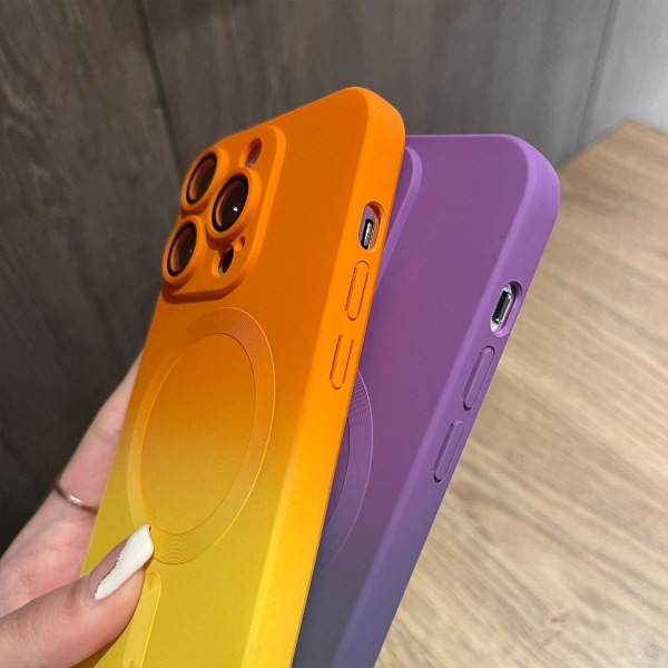CQBB Magnetiskt iPhone12Pro Max-fodral [kompatibelt med MagSafe], sött fodral med gradientfärg för kvinnor och män, mjukt TPU-stötsäkert fodral