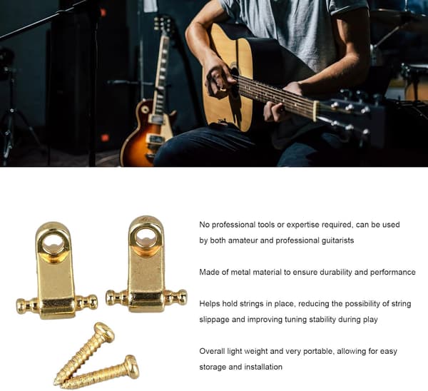 Gitarstrengs-holder, Tree Standard Roller String Guides Metal Elektrisk Gitar Streng Guide Holder Byte (Gull) Guld