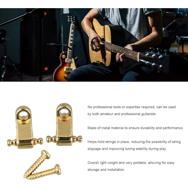 Guitar String Retainer, Tree Standard Roller String Guides Metal Elektrisk Gitarr String Guide Retainer Byte (Guld) Guld
