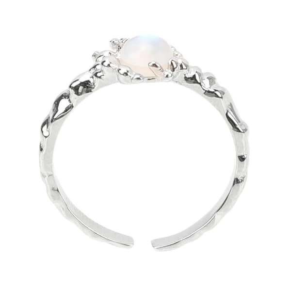 925 Sterling Silver Ring Dam Mode Elegant Sten Öppen Ring Smyckestillbehör för Årsdag_max