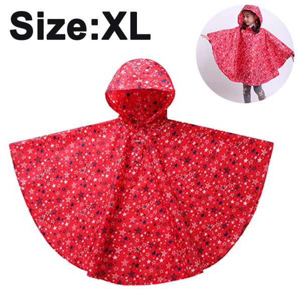 CQBB Lätt regnjacka för barn, vattentät regnjacka för ytterkläder Red XL
