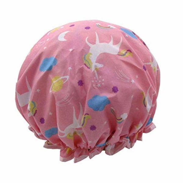 1 vattentät cap, återanvändbar elastisk printed (rosa flamingo )
