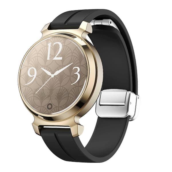 Silikonearmbånd til Garmin Lily 2 med magnetisk foldespænde Bla_max Black Silver Buckle