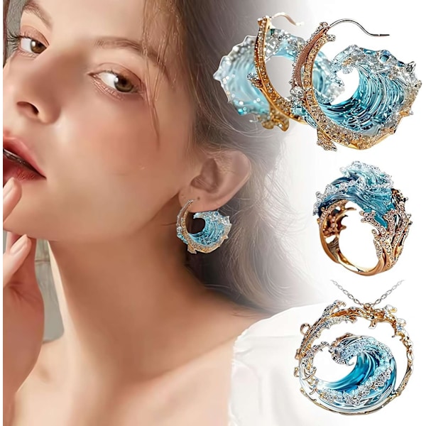 Ocean's Oath Smykkesæt, Ring og Halskæde, Inspirerende Gaveæske Ring