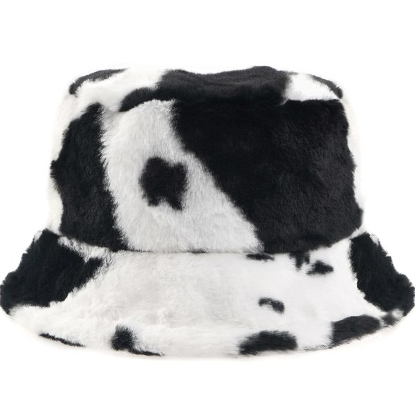 Cow Print Bucket Hat Varm vintermössa Fisherman Cap för kvinnor SQBB