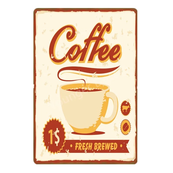 Metallskylt Kök Bar Väggdekor Retro Posters Järnmålning YD0639AI 20x30cm
