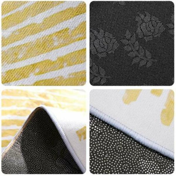 Moderni matto 120 x 120 cm liukumaton langan korkeus 6 mm keltainen