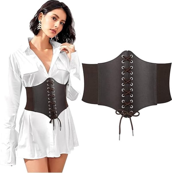 Bredt elastisk taljebåndskorset, åndbart slankebælte i mesh, sort, 83 cm