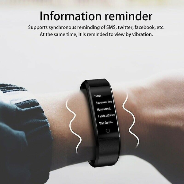 Smart Watch Armband Puls Blodtrycksmätare Fitness Tracker 115plus, röd