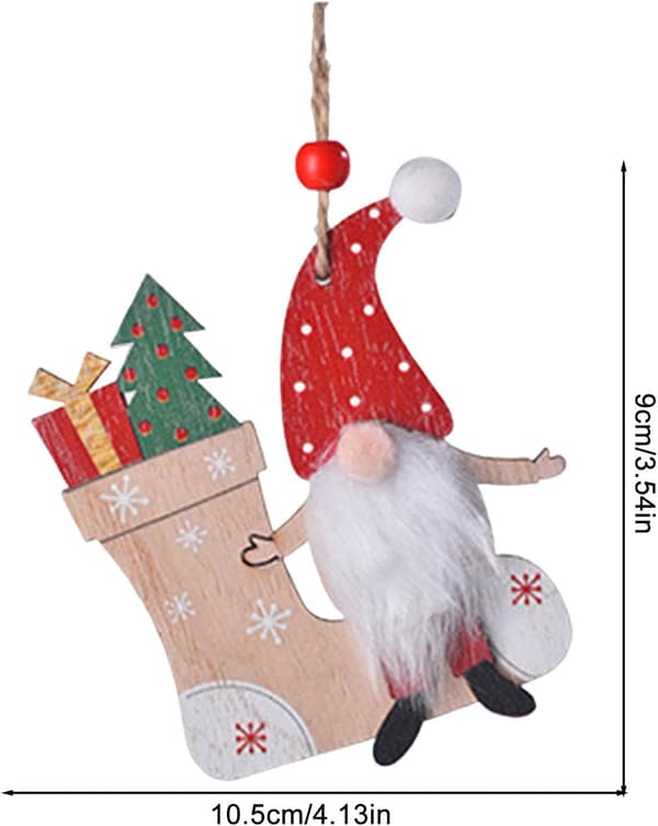 Tomte Julgranspynt - Trä Hängande Tomte Dekorationer för Hem, Fest, Bil Sock