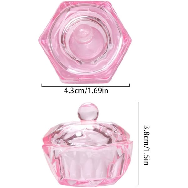 Heksekantet Dappen Dish Cup Krystallskål Kopp Akryl Væske Monomer Glass Nail Art Pulver Glassware Verktøy for Nail Art Mani