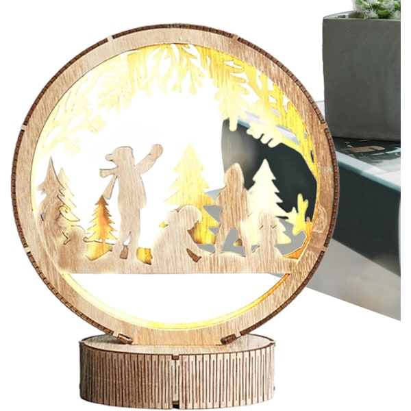 Jullampe | LED-lampe | Nattlampe | Bord | LED-julelampe | batteridrevet barnerom skrivebord kreativ LED-borddekorasjoner for gutter jenter soverom b