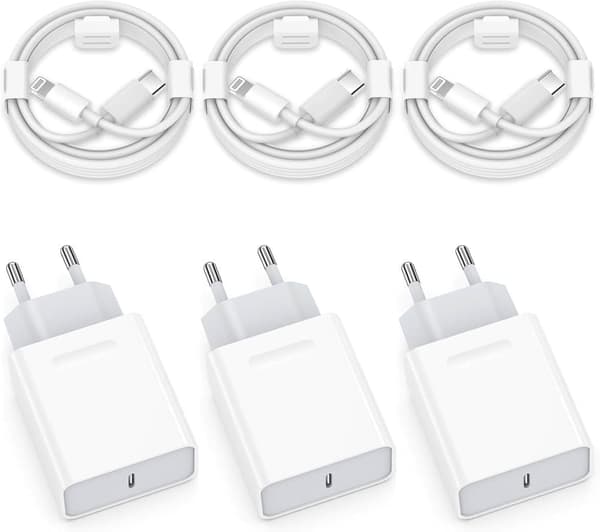 2-pakning - Kompatibel iPhone hurtiglader USB-C strømadapter 20W