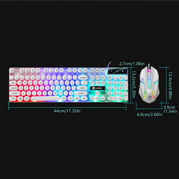 Punk Retro Computer Notebook Trådløs Tastatur Mus Sæt Lysende Mekanisk Følelse Suspension Gaming Tastatur Mus