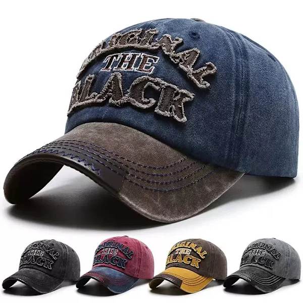 Retro Brevbroderi Baseballkepsar Vår Sommar Män Kvinnor Bomull Justerbar Casual Hip Hop Streetwear Solhattar y2k hatt Dark Grey Justerbar