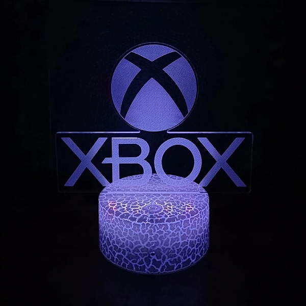 16 farver skiftende natlys 3D akryl LED touch bordlampe atmosfære rumdekor illusion lampe til jul 16 farver sort base til XBOX-spil