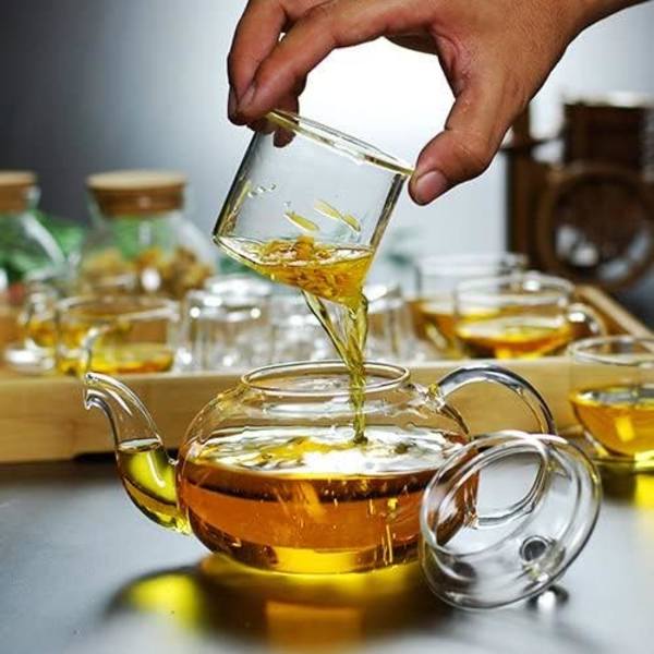 1000 ml glasstekanne med infuser, egnet for løst te, bruk på komfyrtopp 1000ml/35oz