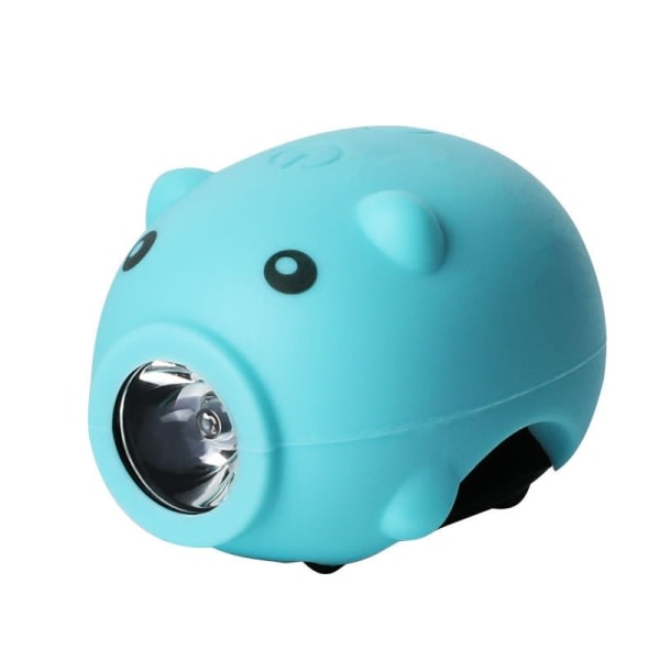 SQBB Cykeltillbehör USB uppladdningsbar barncykellampa Piggy-strålkastare (blå)