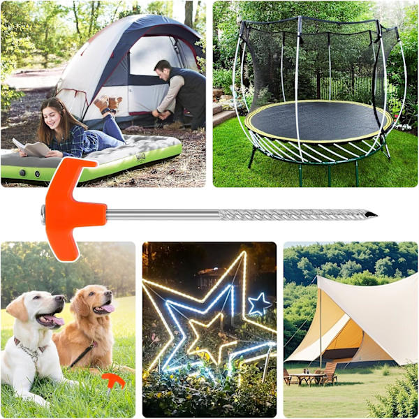 10-pack Campingspikar, Stabila Tältförankringar (20 cm)