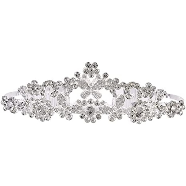 CQBB Silver Crown Tiara, Bridal Princess Rhinestone Tiara Girls för balfestfest födelsedag