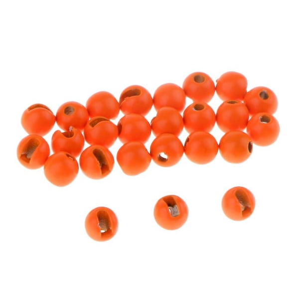 25 st slitsade volframflugebindande pärlor Snabbsjunkande nymfhuvudpärlor Orange