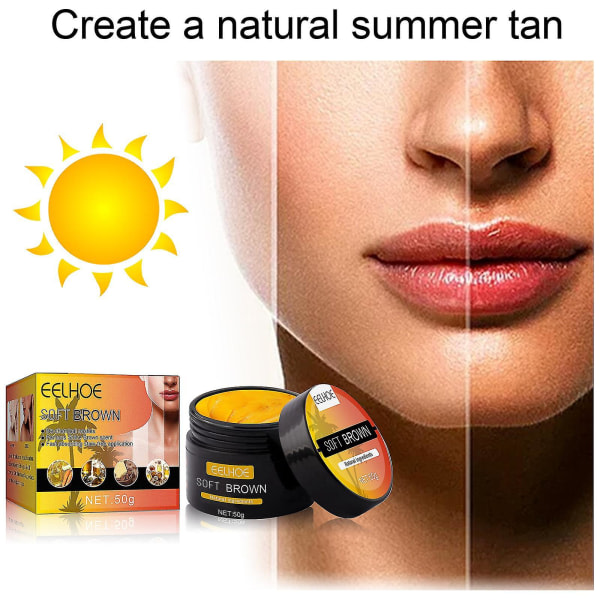 SQBB Set med 2 Intensiv Brown Tanning Luxe Gel, Tanning Accelerator Cream, Intensive Tanning Gel för utomhussol, uppnå en naturlig solbränna hud (även