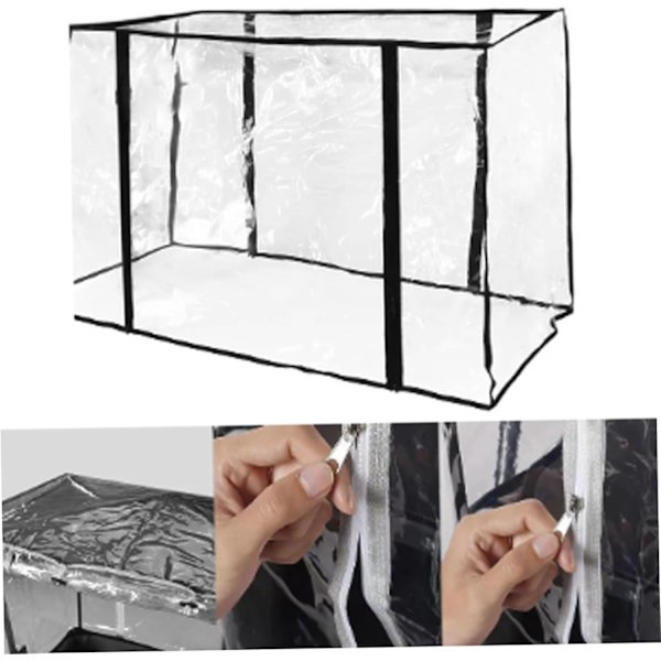 Vagn regnskydd pvc transparent vagn täcker vattentät 35x29x20in tak för vagn med förvaringspåse dragkedja vagnstillbehör utomhus levande