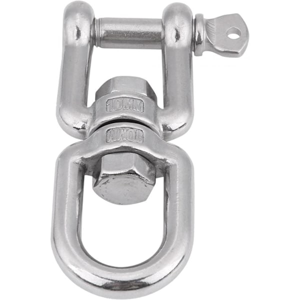 Heavy Duty Swivel Link, Heavy Duty 304 Rustfrit Stål Swivel Eye ing Snap Hooks Rullende Lås Anordning Marin Med Nøgleringe Sølv(10mm) 10mm