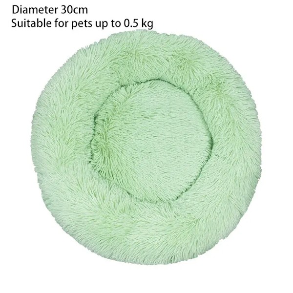 Pyöreä Pehmeä Shaggy-Matto Sisätiloihin Koiran ja Kissansänky Lemmikkieläinten Tarvikkeet Irrotettava Konepesu Kissenpeti Pienille Lemmikkieläimille 30cm Vihreä G407C