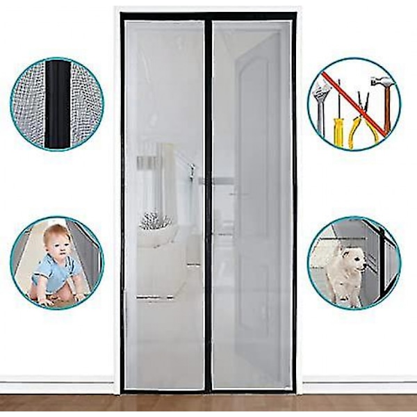 (90 X 210 Cm)Vp Magnet Myggnät Dörr, insektsnät Balkong Doo