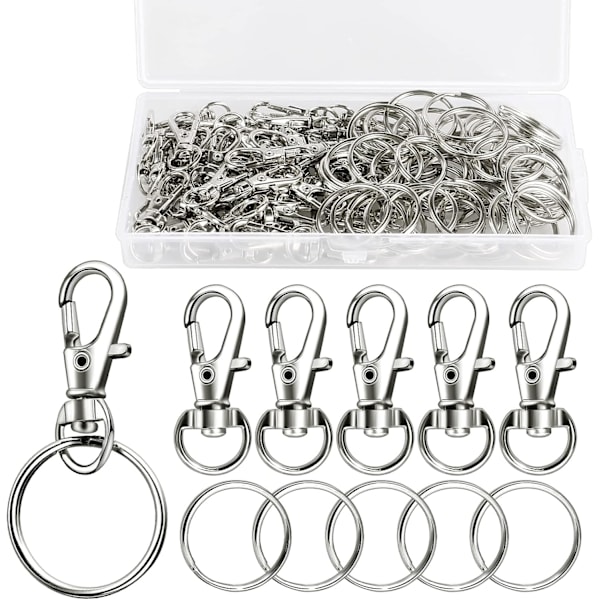 50 stk. metalklemmer og 50 stk. nøglering nøglering kroge