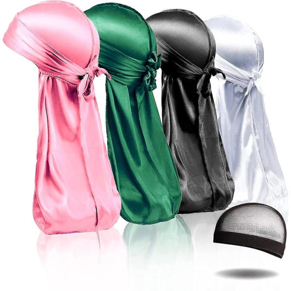 4 stk Silke Durag, Silke Durag for Menn Kvinner Bølger, Silke Durag