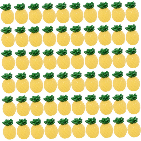 Mini hartsfigur ananas dekorasjon 60 stykker lysende miniatyr falsk frukt diy falske ananas mini hartsfigur håndverk 1.1x0.8 '' heminnredning