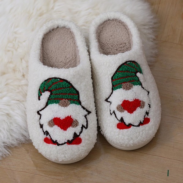 Roliga älg-julklapps-tofflor, mysiga plysch-tofflor för inomhusbruk för kvinnor och män Dwarf M 42/43 EU