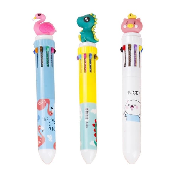 SQBB Infällbara kulspetspennor Flerfärgade pennor 10 färger bläck i en kulspetspenna