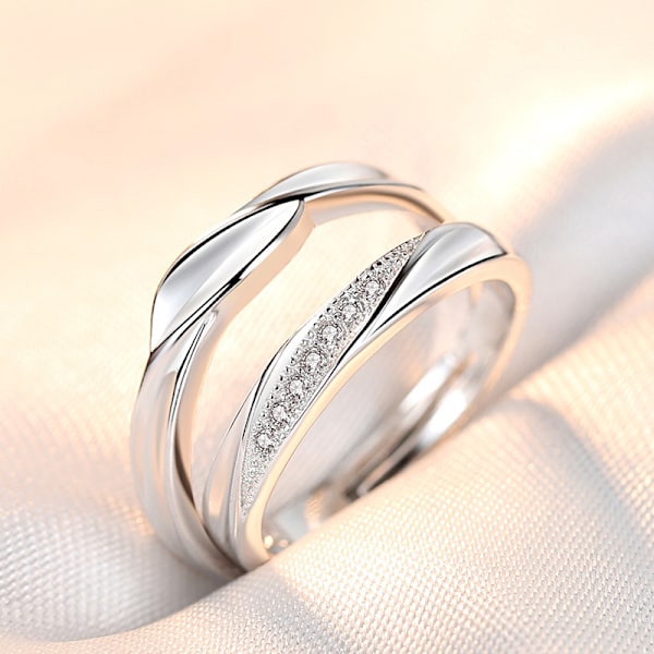 Parring i 925 sterling silver, enkelt