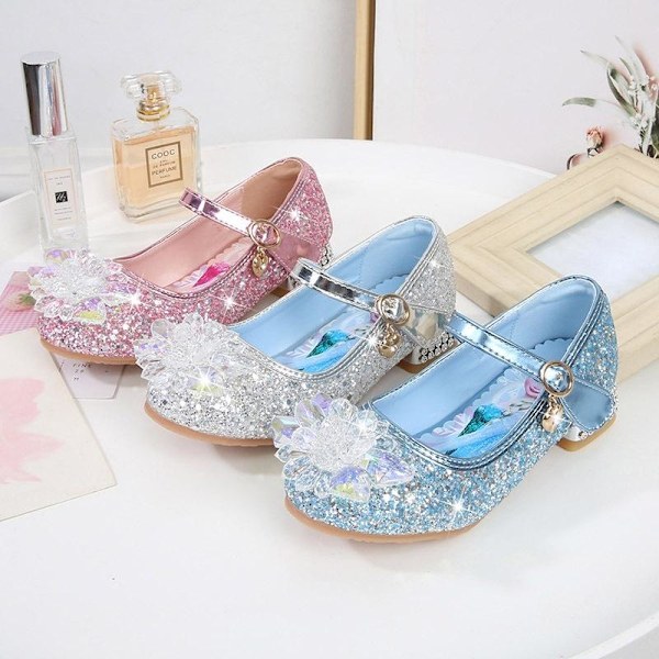 Prinsesskor Elsa skor barnfestskor rosa 18 cm / size 28