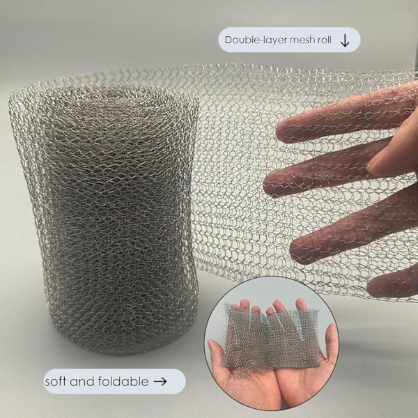 Rustfritt stålnett rull - Dobbeltlags trådnett for hage, bur og skadedyrbeskyttelse 127mm x 10m