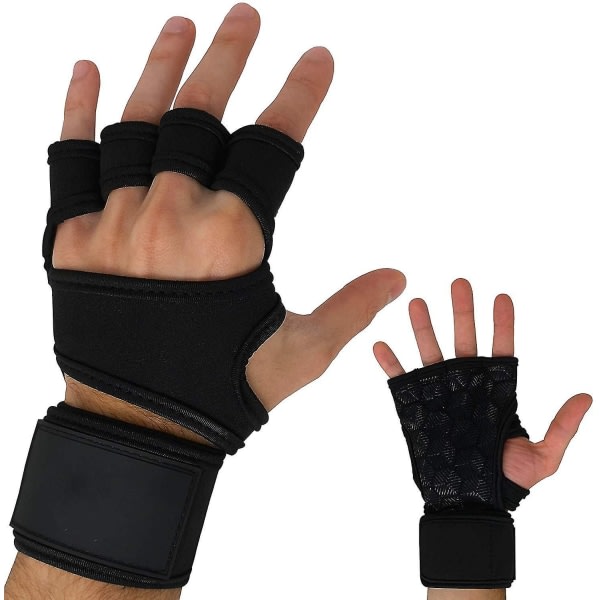 Fingerlösa gymhandskar för män och kvinnor med handledsstöd - Gymnastik, Aerobics