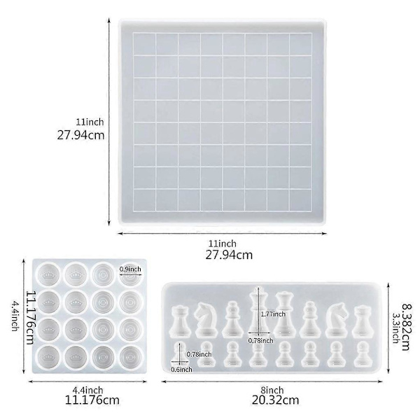 Schackset DIY Internationella Schackpjäser Dam Bordsilikonform_max