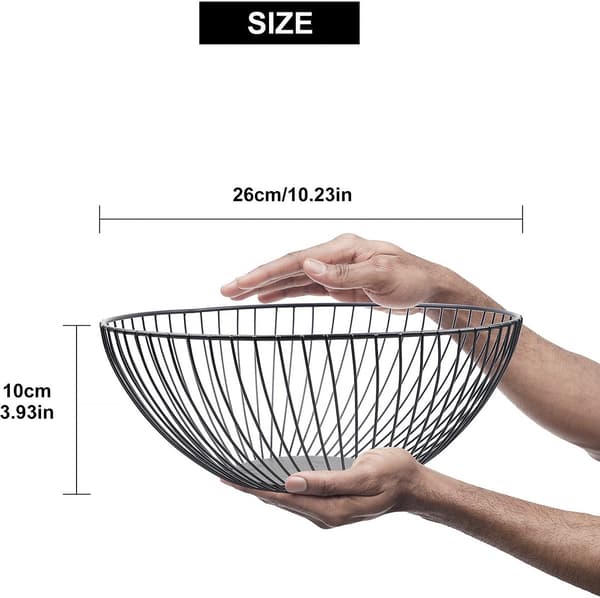 Modern fruktskål - god luftcirkulation - 1 styck - svart - metall - 26 cm - Hög kvalitet
