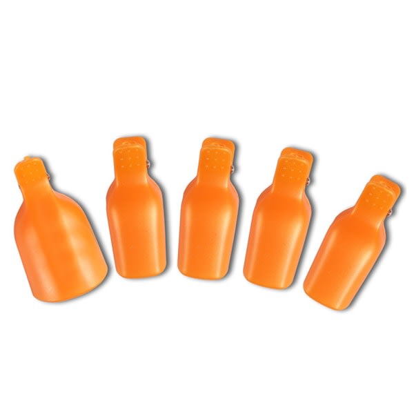 CQBB Återanvändbara tånagelkonst i plast Soak Off Cap Clips UV Gel Polish Orange