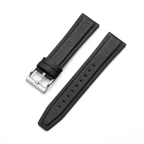 20mm 22mm läder- och silikonhybridrem för Samsung Galaxy Watch4 6 Classic 47mm 46mm/Galaxy Watch6 40mm 44mm armband Black black-Silver 22mm